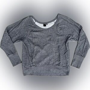 Zella Gray Scoop Boat Neck Sweatshirt - M